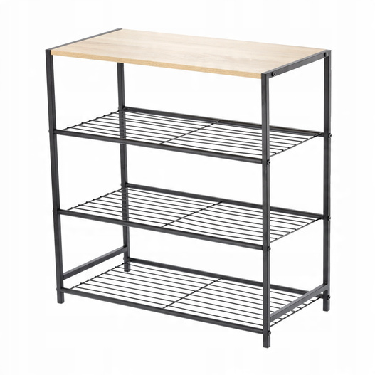 Regał metalowy czarny z 4 półkami 60x30x63,5cm