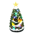 Choinka zielona LED ze scenką, pociąg w tunelu 38 cm