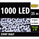 Lampki 1000LED biały zimny 25 m z zasilaczem
