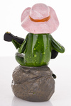 Figurka Żaba z gitarą z różowym kapeluszu 11cm