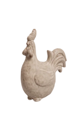 Figurka Kogut ceramiczny beżowy cieniowany 16x19cm