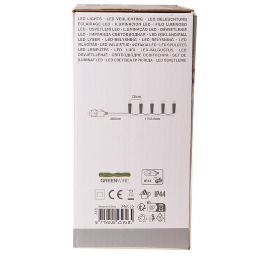 Lampki zewnętrzne/wewnętrzne 240 Led 18m multikolor