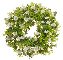 Wianek drobne kwiatki białe 35 cm