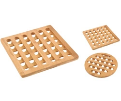 Podkładka drewniana pod garnek okrągła lub kwadrat fi 20cm Bamboo