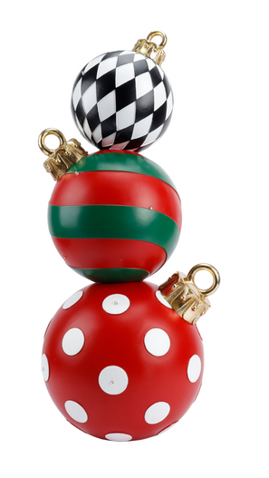 Trzy Bombki LED kropki/paski/romby 82cm