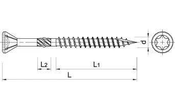 Wkręt tarasowy DSX 4.5x50x30 mm powłoka RUSPERT 1000h SST 200szt