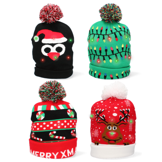 Czapka zimowa LED 25cm mix wzorów