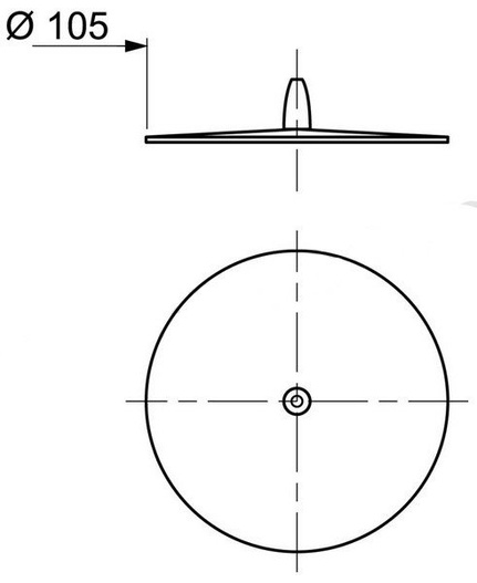 Korek uniwersalny fi 105 mm FRISBY biały Tycner