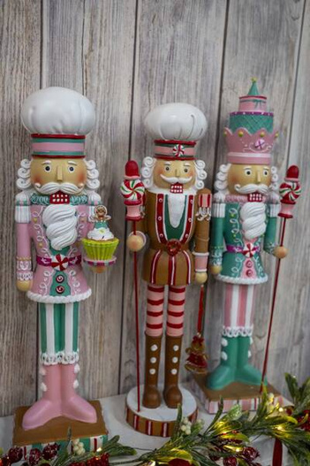 Dziadek do orzechów piernikowy brązowo-czerwony 45,5x13x12 cm