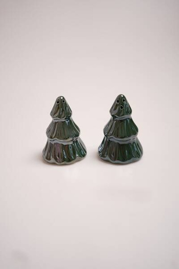 Solniczka/pieprzniczka ceramiczna zielona choinka 8cm 1 sztuka