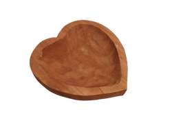 Miska serce drewniane brąz 21x5cm