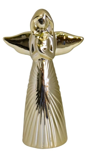 Anioł ceramiczny lustro złoty 11,5cm