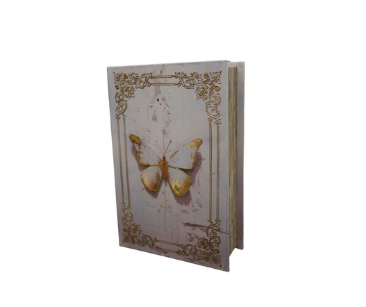 Pudełko książka szare złoty MOTYL 27x18x7cm