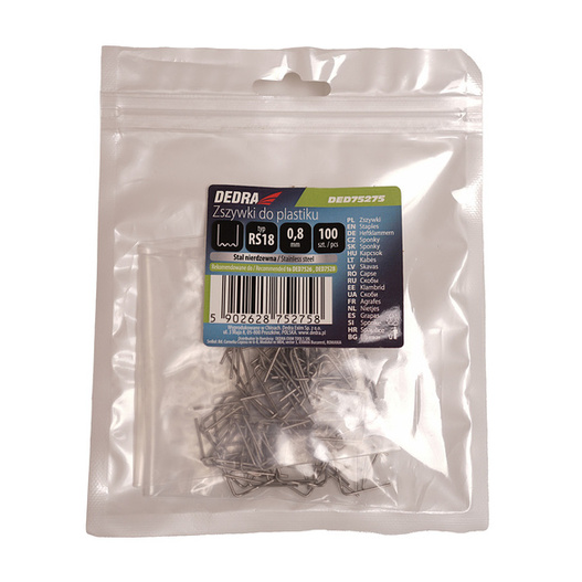 Zszywki do plastiku Fala RS18 100sztuk Dedra