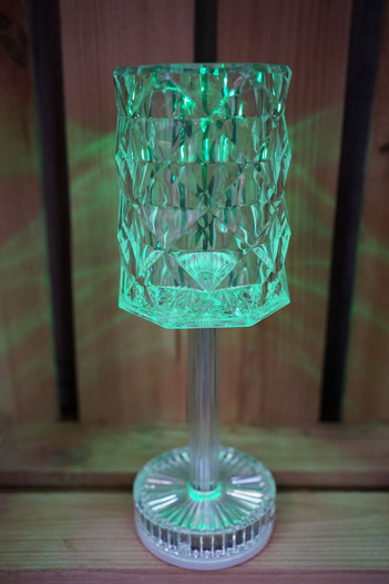 Lampka plastikowa z baterią USB 26cm kryształ kielich