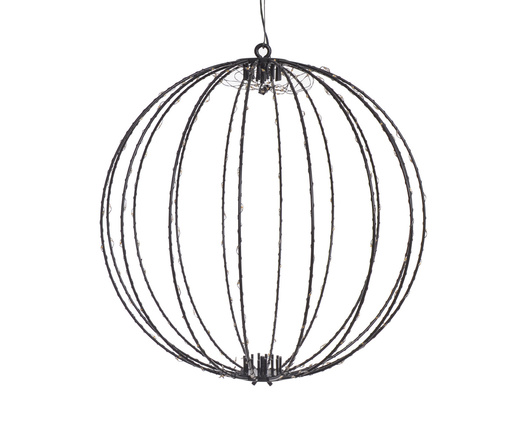 KULA metalowa 220 LED czarna 38cm 5 m