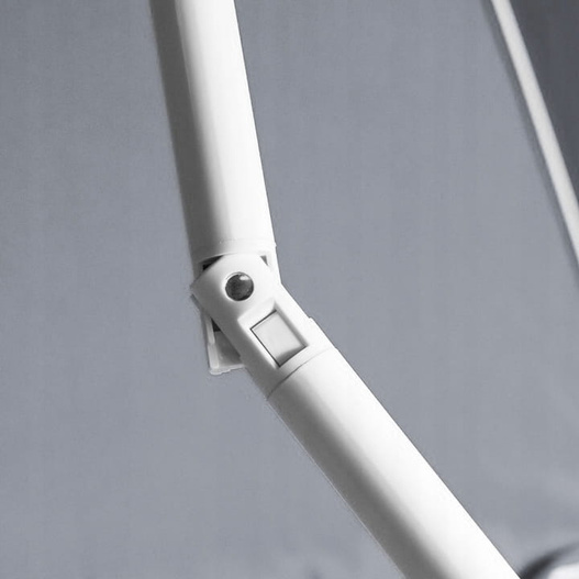 Parasol poliester średnica 240cm łamany szary 8 żeber