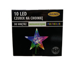 Gwiazda/czub na choinkę 10LED na baterie multicolor