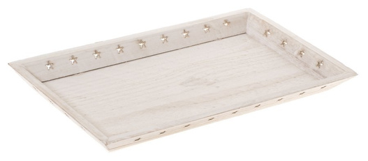 Podstawka drewniana pod świeczkę biała 33x19cm