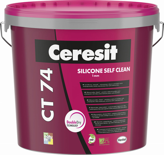 Tynk silikonowy CT-74 1mm 25kg Biały Ceresit