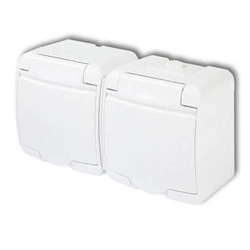 Gniazdo podwójne z uziemieniem białe Karlik Junior