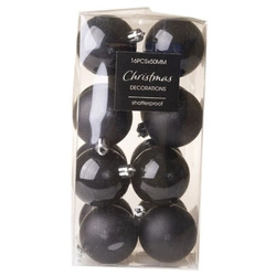 Bombki czarne mat/połysk w pudełku 16sztuk 5cm