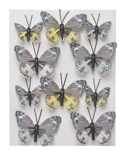 Motyl na klipsie 10 sztuk szare mix