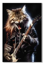 Obraz dekoracyjny Kot z gitarą 60×90 cm