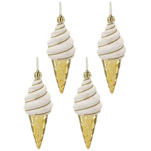 Bombki lody 4szt 13cm Złote