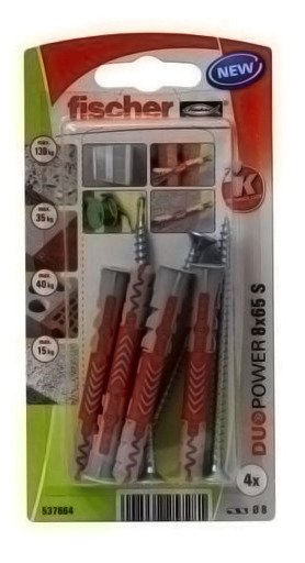 Kołki rozporowe wkręt 8x65mm FISCHER Duopower 4szt