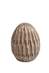 Jajko ceramiczne beżowe cieniowane, plisowane 17cm