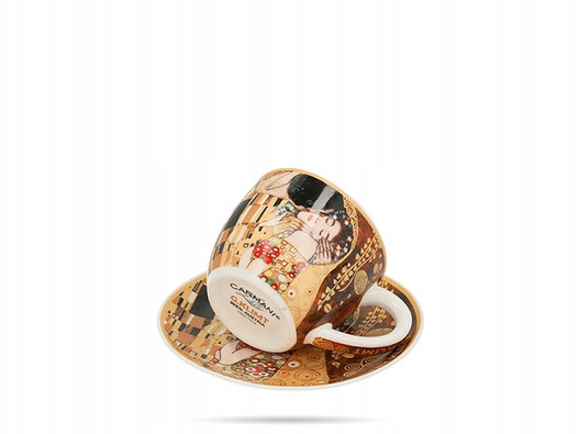KLIMT Filiżanka ze spodkiem espresso 80ml Pocałunek w pudełku Carmani