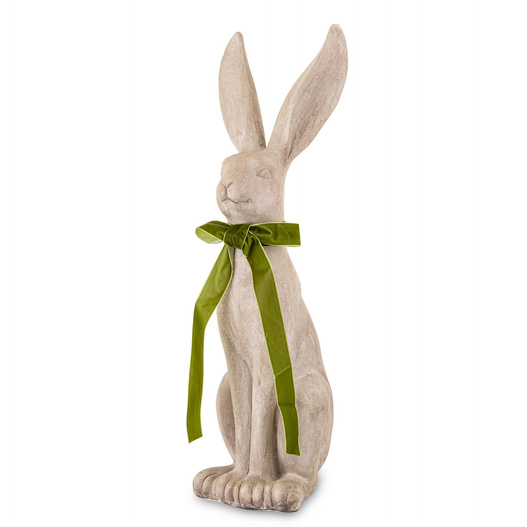 Królik beton szary z zieloną kokardą 80cm