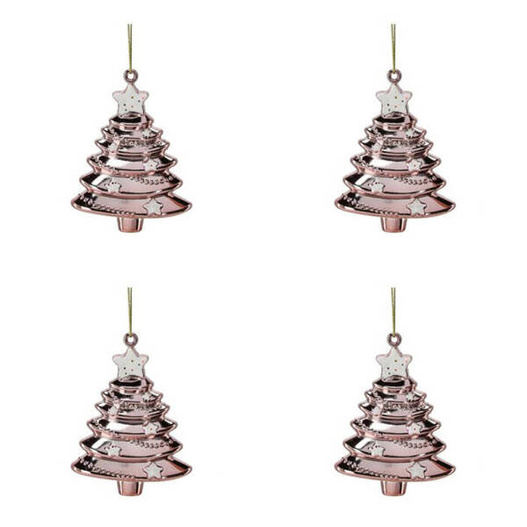 Bombki choinki 4szt 11cm Różowe jasne