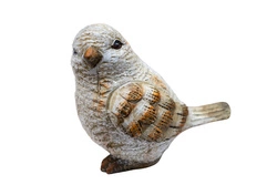 Beżowy ptaszek dekoracyjny z tworzywa 13,5 cm