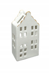 Domek T-light ceramiczny biały lampion świecznik 13,8cm