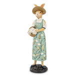 Figurka Królik ONA w zielono-złotej sukni 25cm