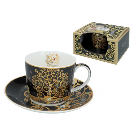 KLIMT Filiżanka ze spodkiem 230ml Drzewo życia w pudełku Carmani