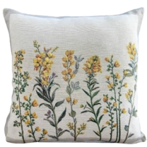 Poszewka na poduszkę EDEN żółte kwiaty 40x40cm Chenille