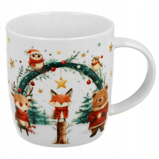 Kubek świąteczny Zwierzątka w pudełku Domek 400ml