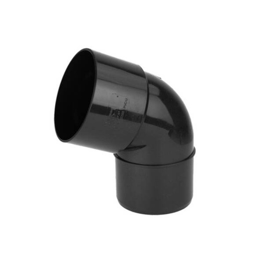 Kolano rury spustowej PVC 100 x 67 czarne Kaczmarek