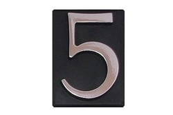 Cyfra 5 samoprzylepna 4,5cm tabliczka chrom