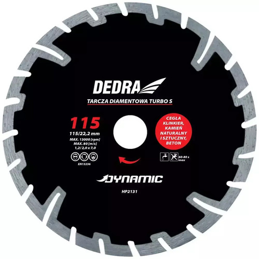 Tarcza diamentowa do glazury Dynamic Turbo S 115x22,2mm Dedra