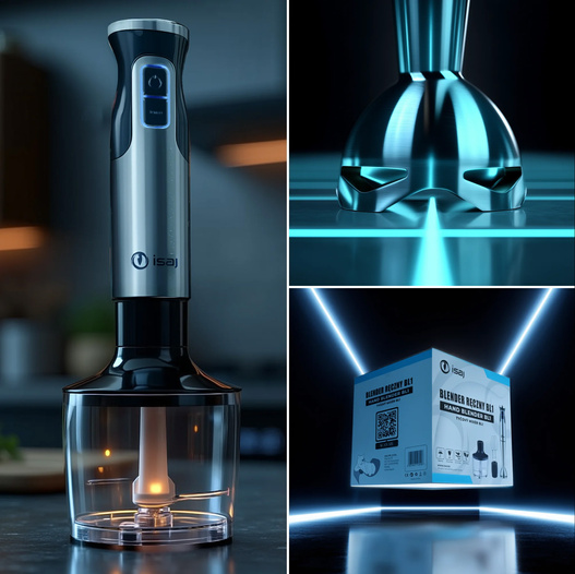 Blender ręczny ISAJ BL1 Mikser wielofunkcyjny Turbo 1400W Ostrza tytanowe