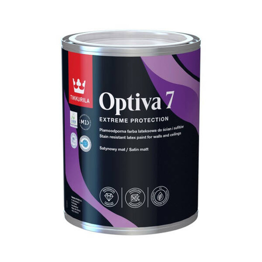 Farba lateksowa Tikkurila Optiva 7 Satin Matt 0,9L Biała