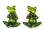 Figurka Żaba siedząca ON/ONA serce z rąk 8,5cm 2 wzory 1 sztuka