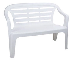 Ławka ogrodowa biała 114x55x82cm