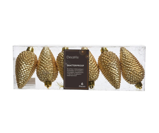 Bombki Szyszki złote 8cm 6sztuk