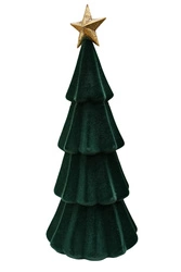 Choinka aksamitna zielona złota gwiazda 38 cm
