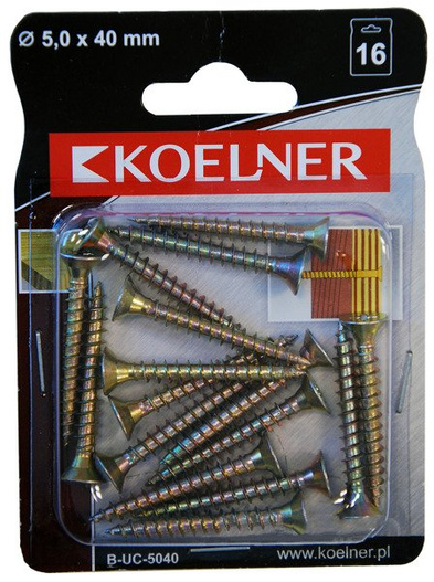 Wkręt do drewna 5x40 mm Koelner 16 sztuk
